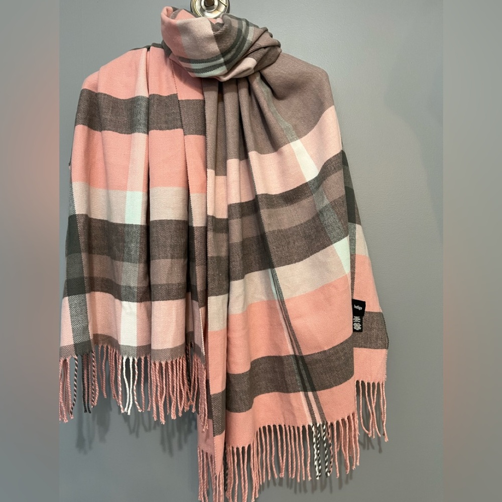 Indigo Pink and grey scarf